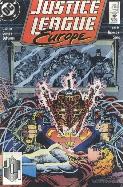 Justice League Europe / International #9 Direct Edition comic book cover, 1989