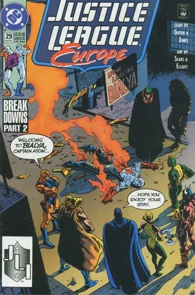 Justice League Europe / International #29 Direct Edition comic book cover, 1991