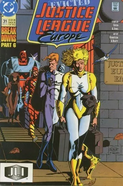 Justice League Europe / International #31 Direct Edition comic book cover, 1991