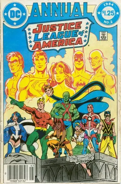 Justice League of America, Vol. 1 Annual #2 Newsstand Edition comic book cover, 1984