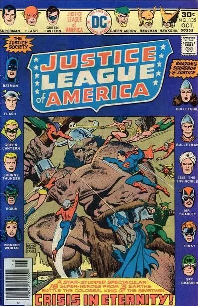 Justice League of America, Vol. 1 #135 comic book cover, 1976