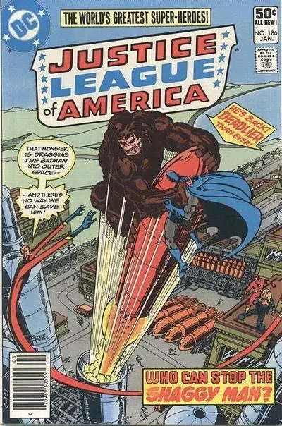 Justice League of America, Vol. 1 #186 Newsstand Edition comic book cover, 1981