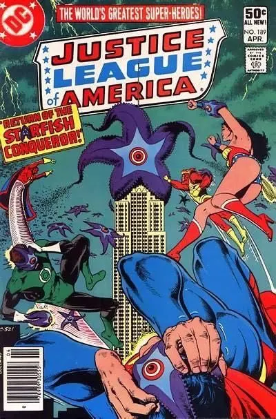 Justice League of America, Vol. 1 #189 Newsstand Edition comic book cover, 1981