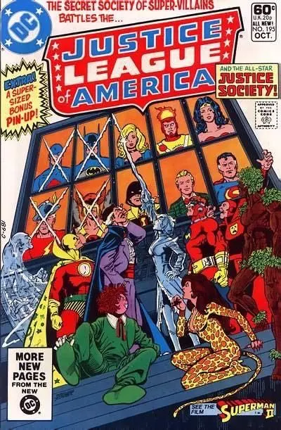 Justice League of America, Vol. 1 #195 Direct Edition comic book cover, 1981