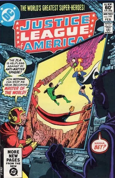 Justice League of America, Vol. 1 #199 Direct Edition comic book cover, 1982