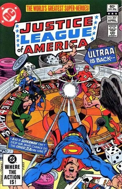 Justice League of America, Vol. 1 #201 Direct Edition comic book cover, 1982