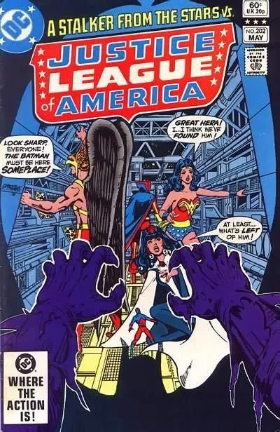 Justice League of America, Vol. 1 #202 Direct Edition comic book cover, 1982