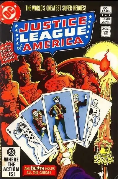 Justice League of America, Vol. 1 #203 Direct Edition comic book cover, 1982