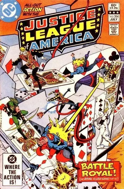 Justice League of America, Vol. 1 #204 Direct Edition comic book cover, 1982