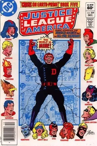 Justice League of America, Vol. 1 #209 Newsstand Edition comic book cover, 1982