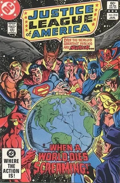 Justice League of America, Vol. 1 #210 Direct Edition comic book cover, 1983