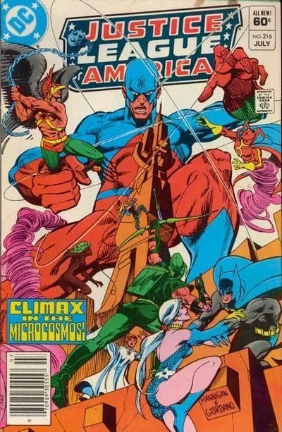 Justice League of America, Vol. 1 #216 Newsstand Edition comic book cover, 1983