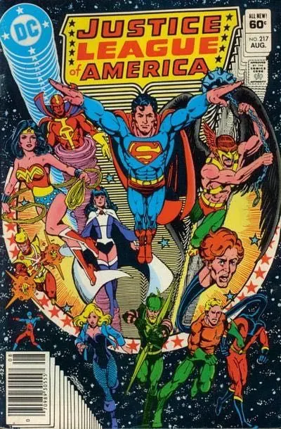 Justice League of America, Vol. 1 #217 Newsstand Edition comic book cover, 1983