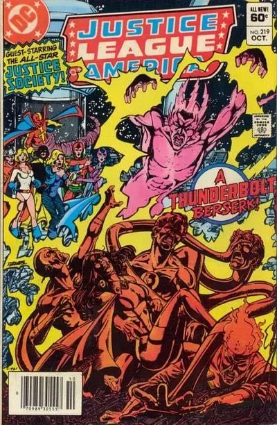 Justice League of America, Vol. 1 #219 Newsstand Edition comic book cover, 1983