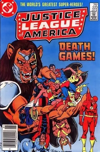 Justice League of America, Vol. 1 #222 Newsstand Edition comic book cover, 1984