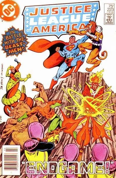 Justice League of America, Vol. 1 #223 Newsstand Edition comic book cover, 1984