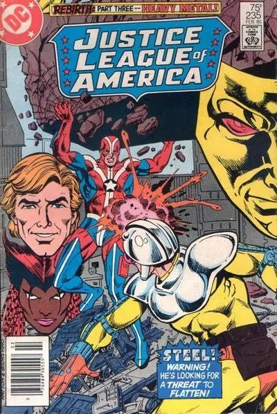 Justice League of America, Vol. 1 #235 Newsstand Edition comic book cover, 1985