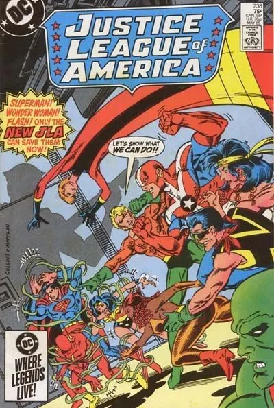 Justice League of America, Vol. 1 #238 Direct Edition comic book cover, 1985