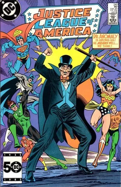 Justice League of America, Vol. 1 #240 Direct Edition comic book cover, 1985