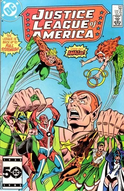 Justice League of America, Vol. 1 #243 Direct Edition comic book cover, 1985