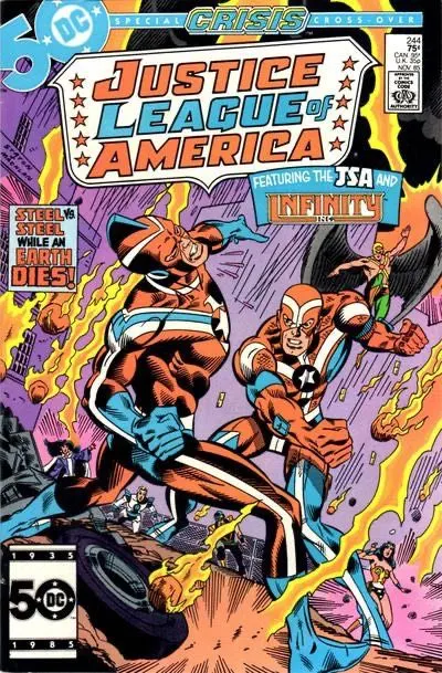 Justice League of America, Vol. 1 #244 Direct Edition comic book cover, 1985
