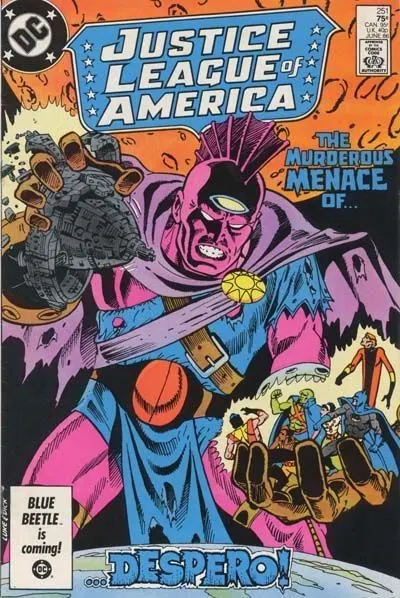 Justice League of America, Vol. 1 #251 Direct Edition comic book cover, 1986