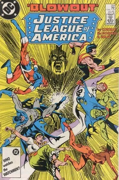 Justice League of America, Vol. 1 #254 Direct Edition comic book cover, 1986