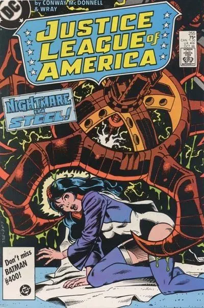 Justice League of America, Vol. 1 #255 Direct Edition comic book cover, 1986