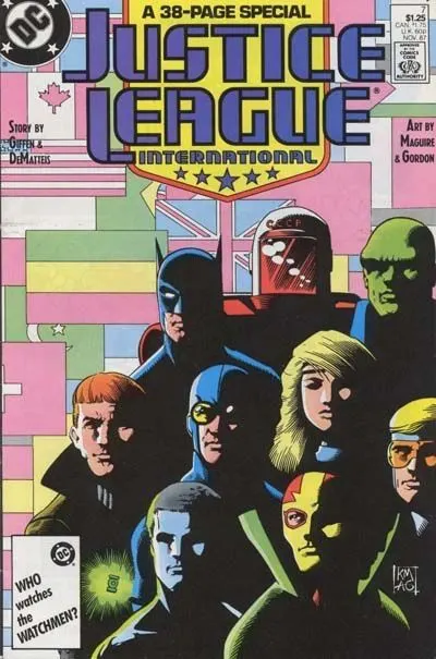 Justice League / International / America #7 Direct Edition comic book cover, 1987