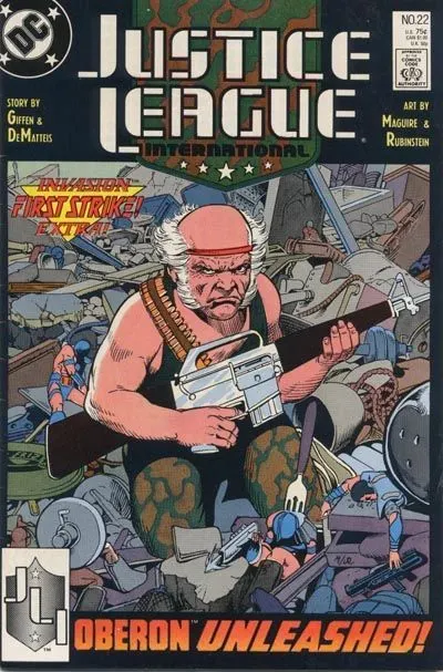 Justice League / International / America #22 Direct Edition comic book cover, 1989