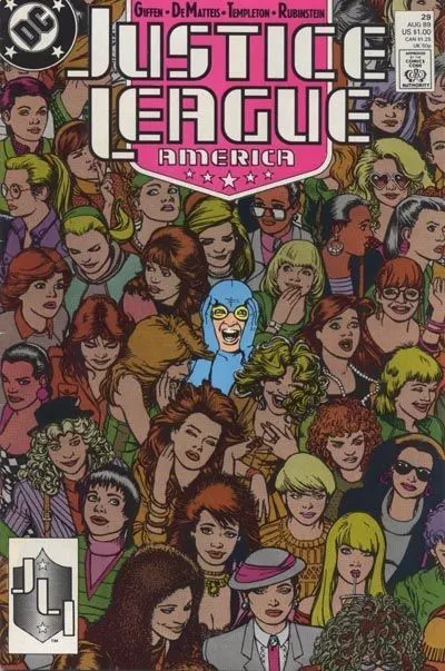 Justice League / International / America #29 Direct Edition comic book cover, 1989