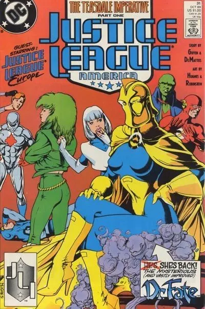 Justice League / International / America #31 Direct Edition comic book cover, 1989
