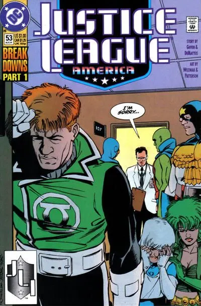 Justice League / International / America #53 Direct Edition comic book cover, 1991