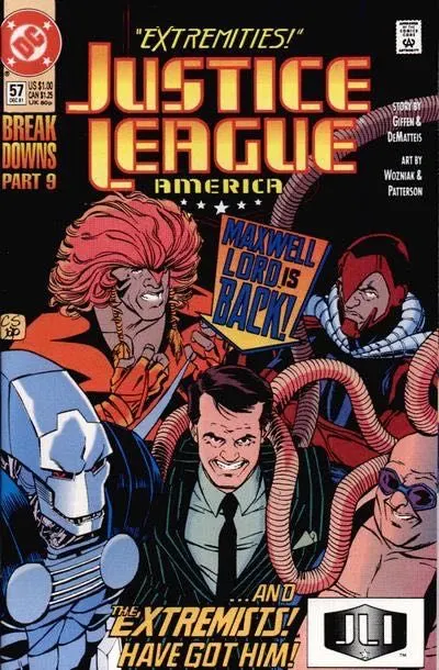 Justice League / International / America #57 Direct Edition comic book cover, 1991