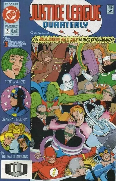 Justice League Quarterly #5 Direct Edition comic book cover, 1991