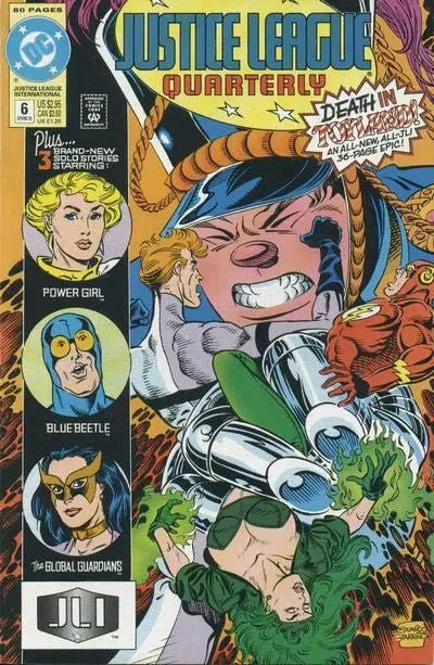 Justice League Quarterly #6 Direct Edition comic book cover, 1992