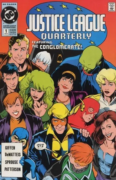 Justice League Quarterly #1 Direct Edition comic book cover, 1990