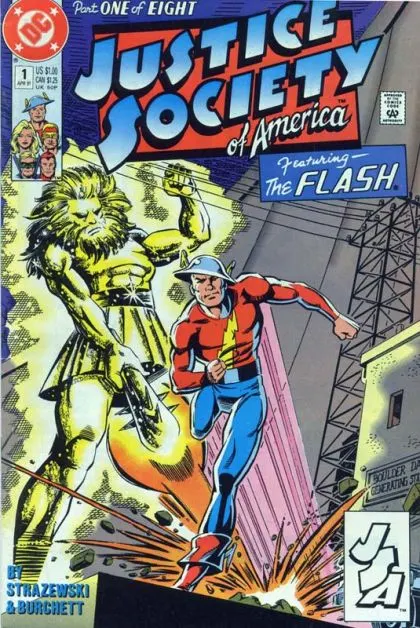 Justice Society of America, Vol. 1 #1 Direct Edition comic book cover, 1991