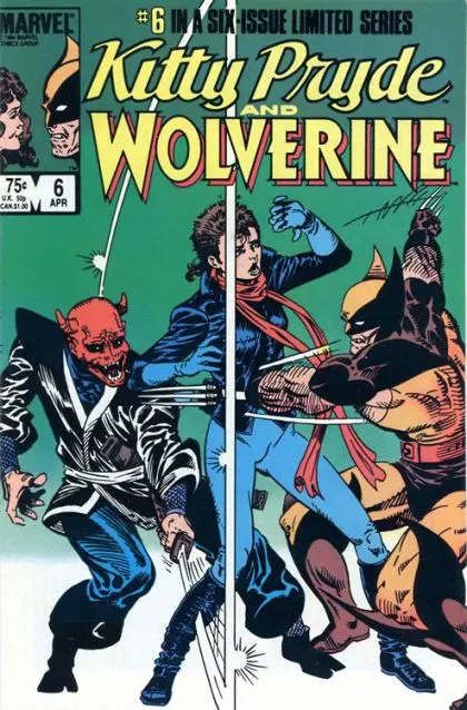 Kitty Pryde and Wolverine #6 Direct Edition comic book cover, 1985