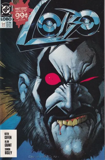 Lobo, Vol. 1 #1 Direct Edition comic book cover, 1990