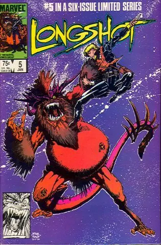 Longshot, Vol. 1 #5 Direct Edition comic book cover, 1986