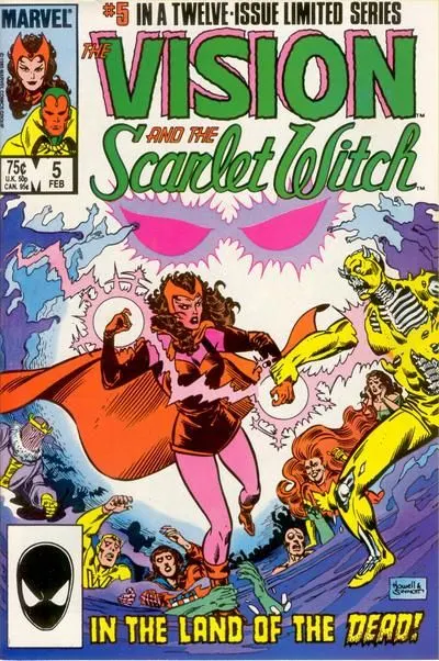 Vision and the Scarlet Witch, Vol. 2 #5 Direct Edition comic book cover, 1986
