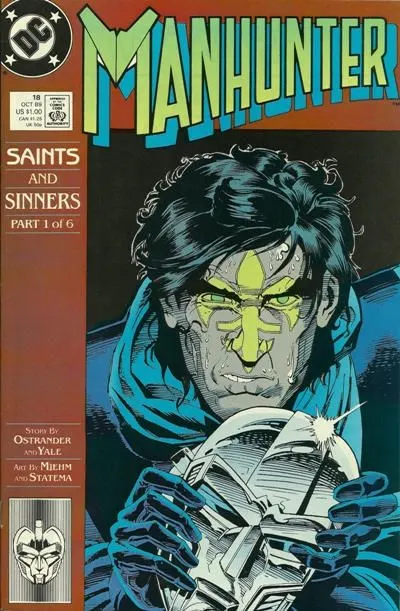 Manhunter, Vol. 2 #18 Direct Edition comic book cover, 1989
