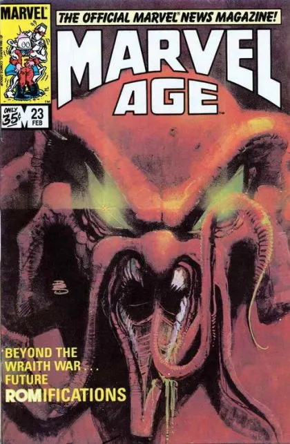 Marvel Age #23 comic book cover, 1985