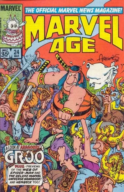 Marvel Age #24 comic book cover, 1985