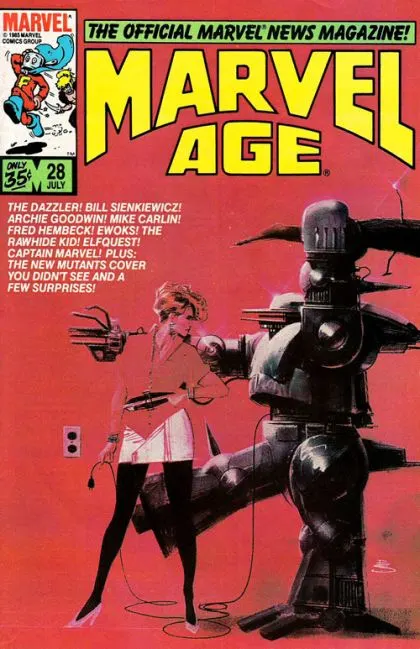 Marvel Age #28 comic book cover, 1985