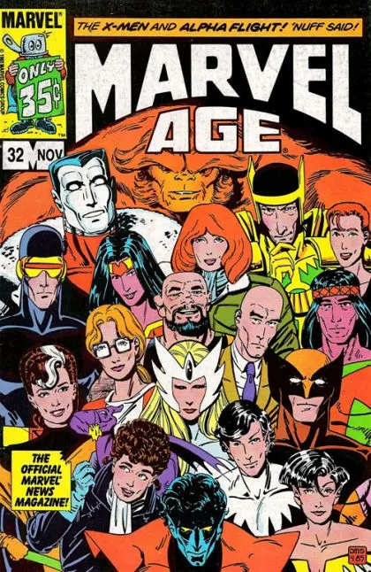 Marvel Age #32 comic book cover, 1985