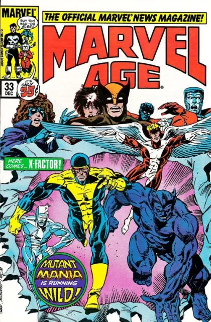 Marvel Age #33 comic book cover, 1985