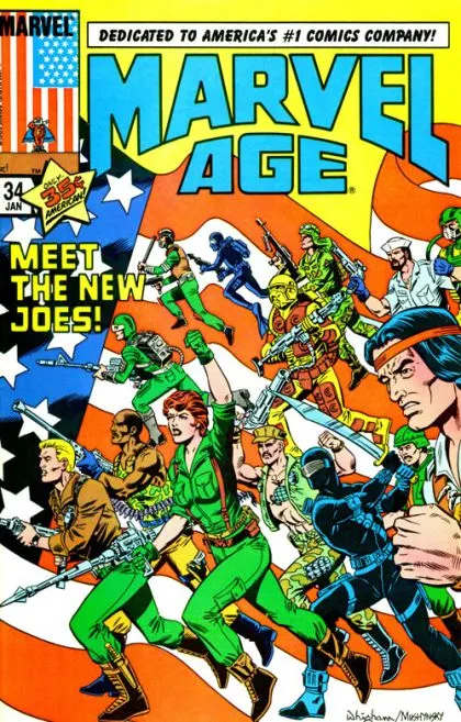 Marvel Age #34 comic book cover, 1986