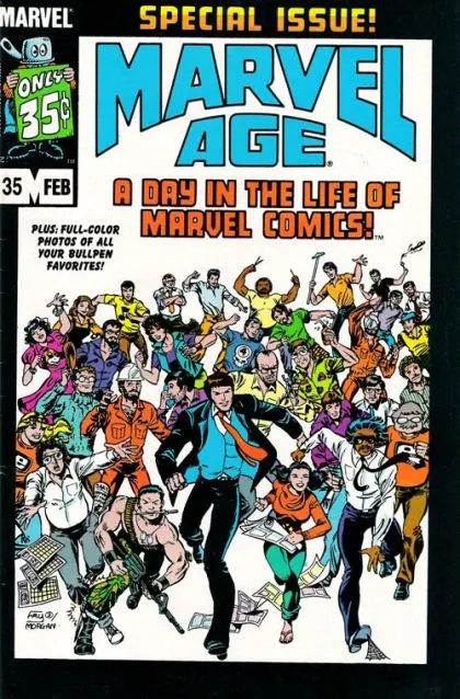 Marvel Age #35 comic book cover, 1986